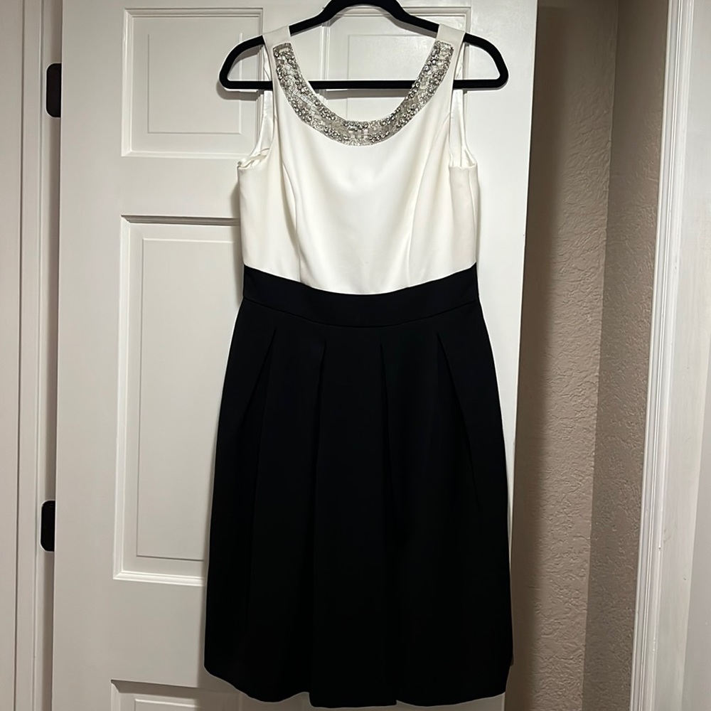 White House Black Market Beaded Collar Cocktail Dress